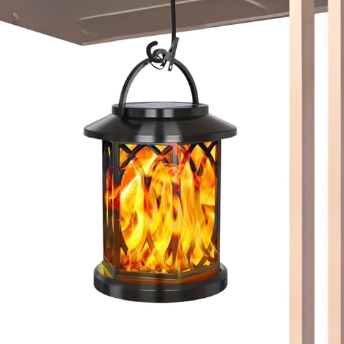 Linterna solar LED de llama parpadeante con clip, faroles solares de jardín, decoración al aire libre, para decoración de jardín, patio, porche, , pasarela, balcón, valla, terraza, árbol