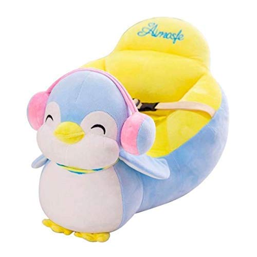 AVS Penguin Shape Soft Plush Cushion Baby Sofa Seat or Rocking Chair for Kids 0.5 to 2 Years (Blue)