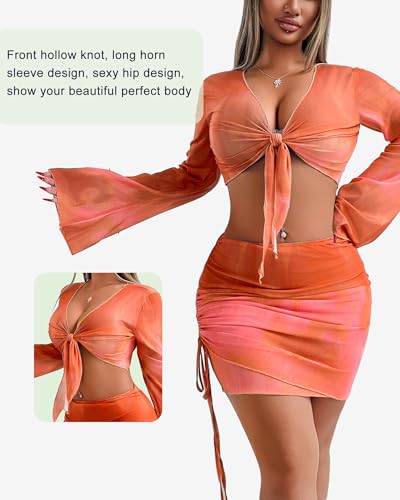 Image of Two Piece Skirt Set Shirt and Skirt Set for Women Going Out Sets Club Outfits Cute 2 Piece Sets Sexy Rave Mini Skirt