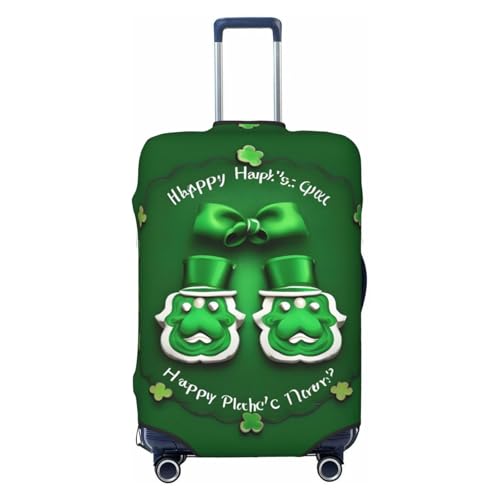 Happy St. Patrick's Day Print Travel Suitcase Cover Luggage Protector with Elastic Anti Scratch for Carry On