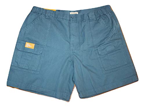 Savane Men's 100% Cotton Comfort Waist Cargo Hiking Shorts UPF 30 with Phone Pocket (Blue, 40)