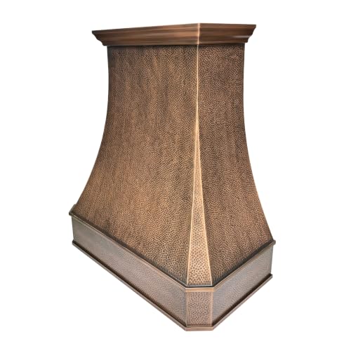 Image of SINDA Copper Range Hood with Internal Motor, Led Lights and Baffle Filter, 42 inchW x 48 inchH, Wall Mount, In Stock
