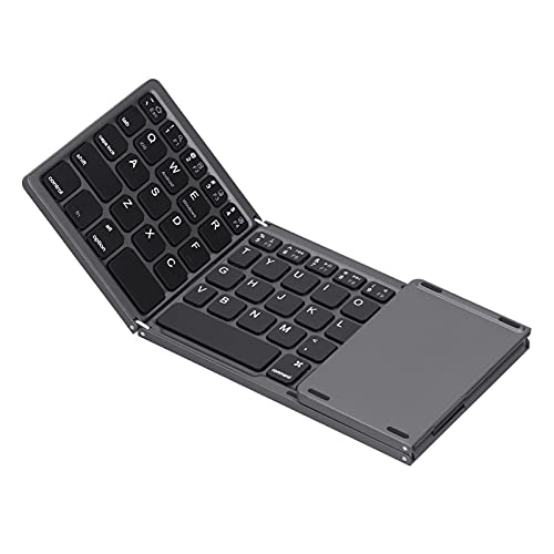 EBTOOLS Portable Bluetooth Keyboard, USB Wired/Bluetooth 3.0 Dual?Mode Foldable Keyboard with TouchPad, Suitable for iOS/Windows/Android Systems(Black)