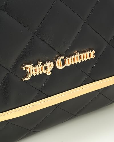 Juicy Couture Black Makeup Bag Cosmetics Organizer Travel Essentials Hanging Hook Faux Quilted Leather Gold Trim3