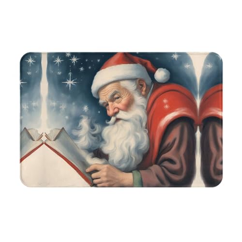 DURAGS Felpudo de interior y exterior con estampado de Papá Noel, para decoración del hogar, estéticamente agradable y funcional