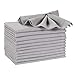 Hausattire Cloth Napkins Set of 12 (18x18 Inches) Grey - Cotton Reusable Dinner Napkins - Durable and Perfect for Everyday Use