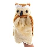 Plush Owl Hand Puppets Birds Stuffed Animals Toys for Imaginative Pretend Play Storytelling Brown