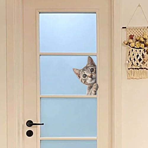 Vinilo Decorativo Gato Divertido para Puerta y Ventana miniatura 2