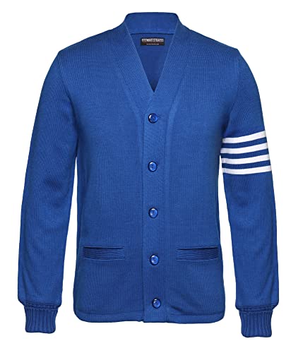 Image of Stewart & Strauss Cardigan Varsity Letter Sweater | American style button front letter sweater knit since 1977, heavyweight and ready for chenille letters and patches