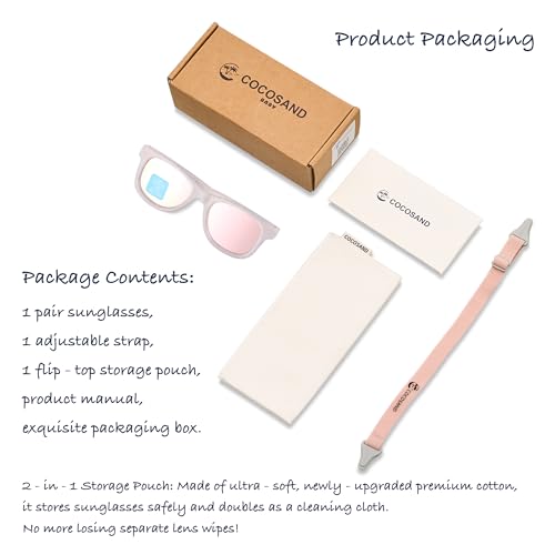 Image of COCOSAND Flexible Polarized Baby Sunglasses with Strap | UV Protection, Bendable, For Toddler Infant Newborn Girl Boy, Age 0-24 Months