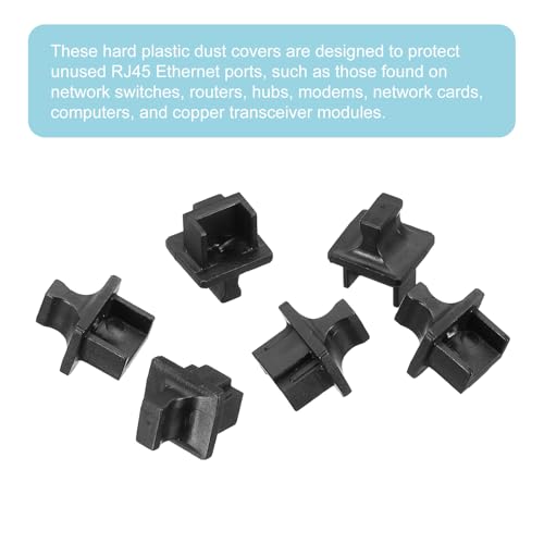 Tapas antipolvo RJ45 negro para puertos Ethernet de router y módem en pack de 20 unidades 4