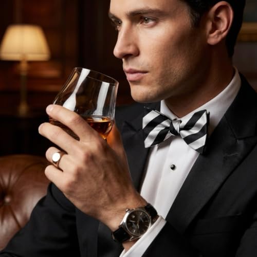Image of 100% Silk Mens Bowtie Self Tie Bow Tie Bowtie Tuxedo Wedding Solid Color Formal Bow Ties for Man Many Colors