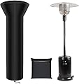 SIRUITON Patio Heater Covers with Zipper and Air Vent,Waterproof,Dustproof,Wind-Resistant,UV-Resistant,Snow-Resistant,?87" Height x 33" Dome x 19" Base, 420D Black?