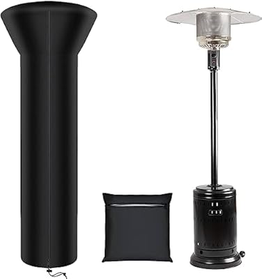 SIRUITON Patio Heater Covers with Zipper and Air Vent,Waterproof,Dustproof,Wind-Resistant,UV-Resistant,Snow-Resistant,?89" Height x 33" Dome x 19" Base,Black?
