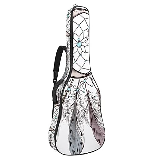 Funda De Guitarra Española Pluma De Atrapasueños Bolsa Acolchada Para Guitarra Acústica Con Asa De Transporte Y Correa Para El Hombro 109x43x12cm