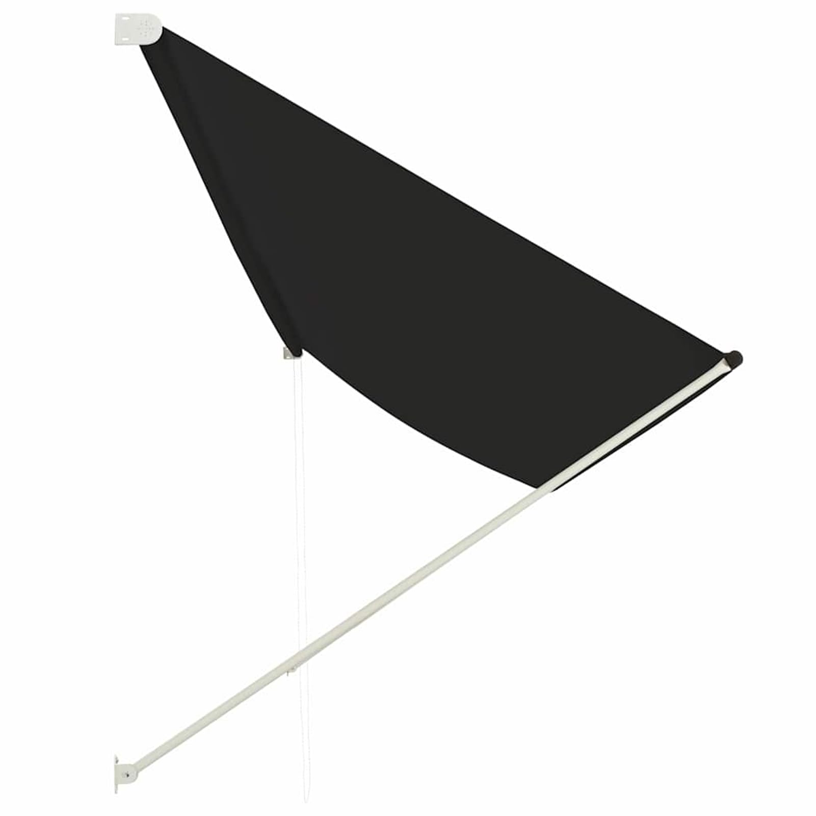 Wysuwana markiza na balkon, bez wiercenia, z korbą ręczną, aluminiowa markiza odporna na promieniowanie UV, z regulacją wysokości i wodą, antracytowa, do sklepu, na taras i do ogrodu