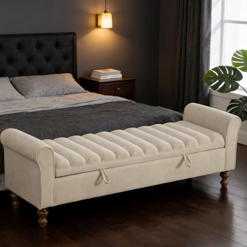 Chifee & Vingol 65 Upholstered Storage Ottoman Bench