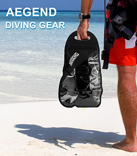 Aegend Snorkeling Gear For Adults, Dry Snorkel Set Panoramic View Enhanced Anti-Leak And Anti-Fog Technology, Adjustable Strap For Snorkeling Scuba Diving Swimming With Mesh Bag #TOP5