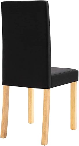 Miniatura 7 de Dining Chairs Set of 2 Black Fabric, Rubber Wood Standard for Kitchen, Modern Dining Room Furniture, Sillas para Comedor