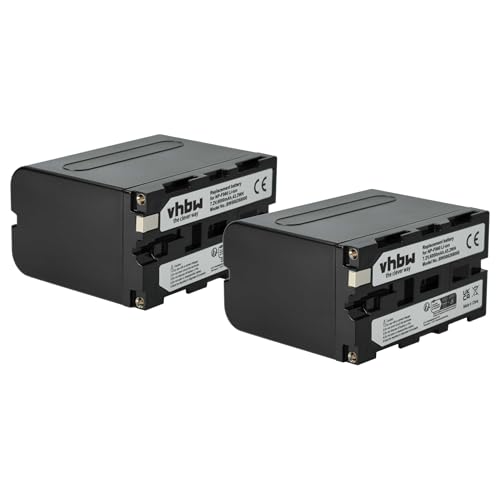 Sostituisce NP-F930 vhbw 2x batteria compatibile con Panasonic DS-5, DS-100, DS-1, NV-DL1, NL-DL1, DX-1, NV-DE3, NV-DE1 videocamera camcorder (6000mAh, 7,2V, Li-Ion)
