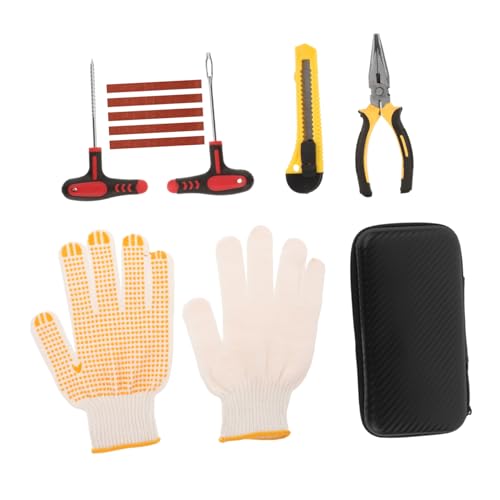 DECHOUS 1 Set Tire Repair Kit Tire Plug Tubeless Tire Strips Tire Patch Kit Tubeless Rubber Repair Strip Tire Repair Plugs Tire Puncture Repair Kit Tire Repair Tools Plastic