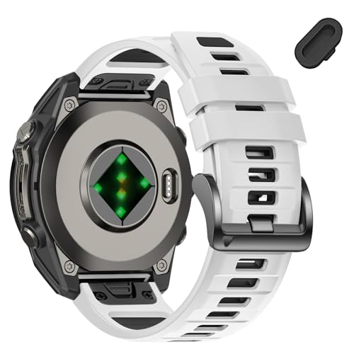 Image of 26mm Watchbands Compatible With Garmin Fenix 8 Pro /Quatix 8 51mm /Fenix 7X Pro /7X /6X Pro /6X /5X Plus /5X /3 HR,Silicone Quick-Fit Strap for tactix 8 51mm /7 pro /Enduro 3 2 /Descent Mk3i-51mm /Mk2i