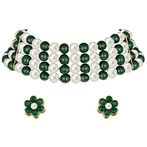 Image of Peora Traditional Maharani Haar Necklace with Earrings Bridal Jewellery Set Gift for Women