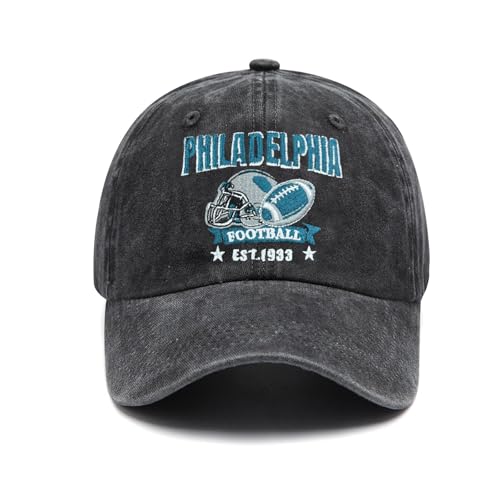 Vintage City Team Color Embroidered Football Fan Adjustable Baseball Cap Unisex Casual Sun Hat for Men and Women