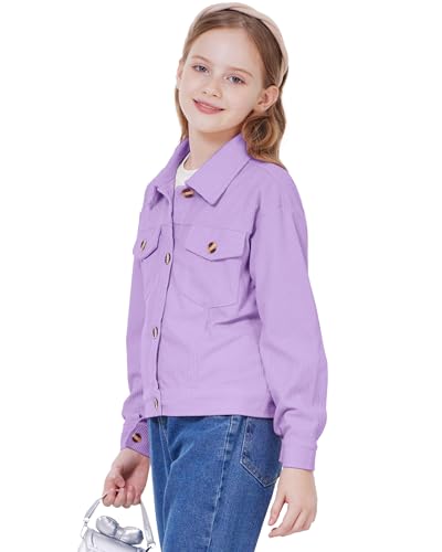 WULFUL Girl's Fashion Button Down Corduroy Jackets Casual Fall Jackets Teen Girl Outerwear2