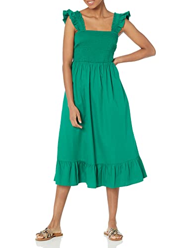 Image of The Drop Womens Kimi Ruffled Shoulder Smocked Midi Dress