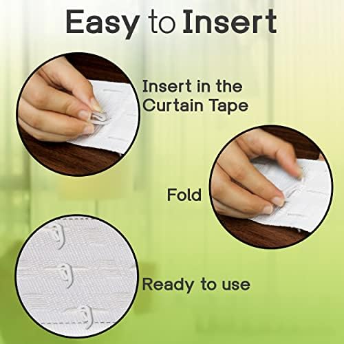 Yuhman 200-Pack Premium White Plastic Curtain Hooks, 2.8cm x 1.2cm, Versatile Heavy, Duty Design for Windows Doors - Image 4