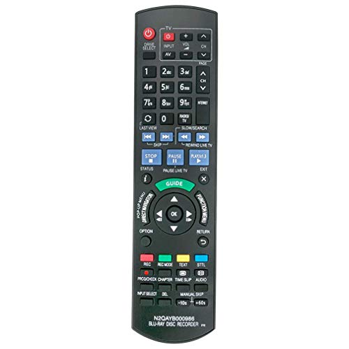 VINABTY N2QAYB000986 Remote Control Replaced for Panasonic Blu-Ray Player DMR-BCT74ENK DMR-BCT845EG DMR-BCT84EN DMR-BCT84ENS DMR-BCT940 DMR-BST745EG DMR-BCT940EG