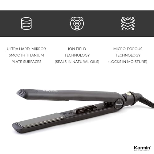Plancha de cabello profesional Karmin con placas de titanio miniatura 3