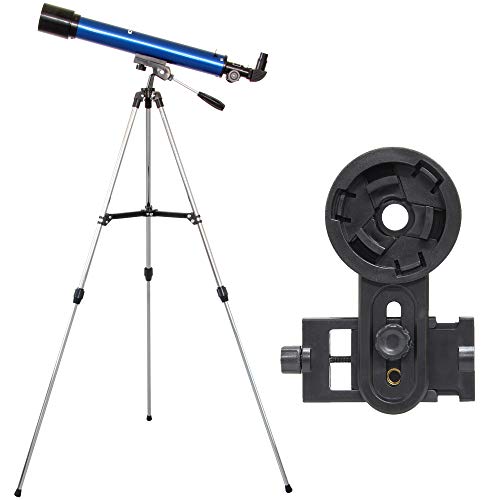 池田レンズ工業 天体望遠鏡 日本製 レグルス60 スマホ撮影セット 天体ガイドブック付き 屈折式 口径60mm 焦点距離600mm ブルー