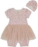 Juicy Couture Baby Girls Coverall 2 Pieces Romper Set, Oatmeal Heather, 18M US
