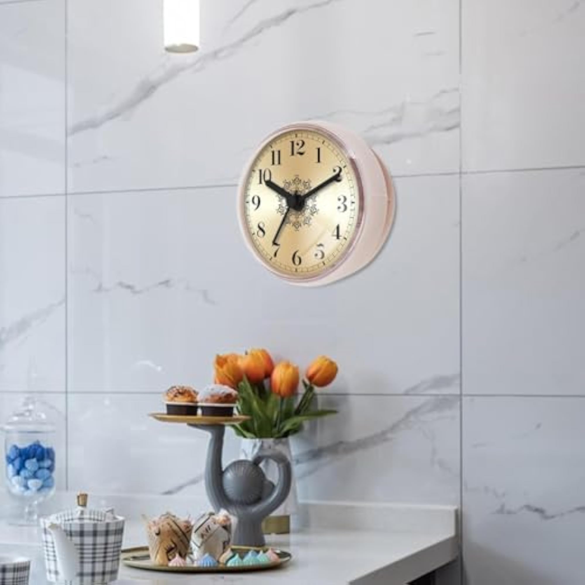Compact Shower Clock with Suction Cup, Waterproof