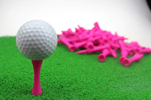 Crestgolf-Golf-Tees-Plastic-Castle-tee-Step-Down-Value-50-Pack-2-3-4inch-Set-Control-de-Altura-Profesional-para-Practicar-Color-Rosa