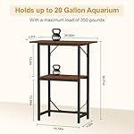 Snughome 10-20 Gallon Fish Tank Stand, Aquarium Stand 2-Tier Storage Shelves, Heavy Duty Terrarium Stand for Home Office Fish Tank Shelf, 24" L x 11.8" W x 30.7" H, Rustic Brown - Image 4