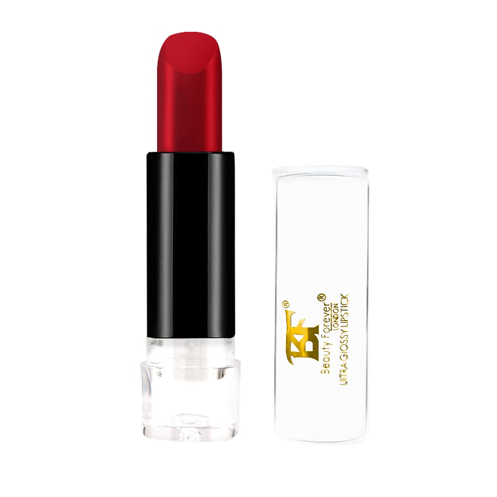BF Beauty ForeverUltra Glossy Lipstick, Smooth Texture, Creamy & Shiny, High Impact Pigments, Moisturising Lip Formula, 36 Shades Available 3.2gms (04 Flame)