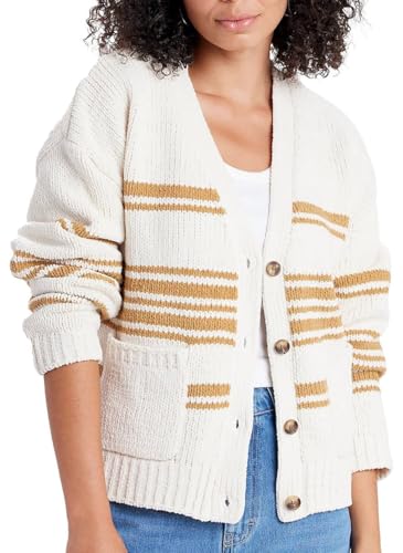 Image of UNIONBAY Women's Julianne Stripe Varsity Cardigan Sweater