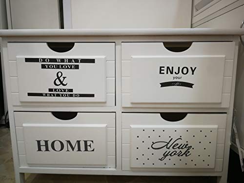 VIRTIME S33691/00 CASSETTIERA Legno Bianco 2+2 con...