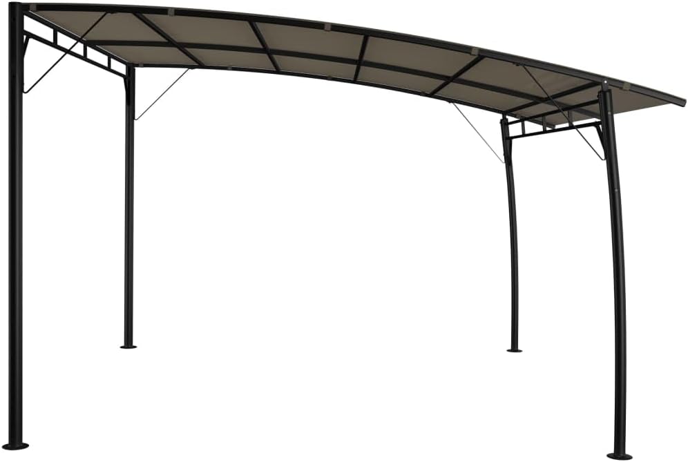 vidaXL Canopy, Gazebo with Steel Frame, Outdoor Sun Shelter for Garden Backyard Beach, Patio Pavilion Camping Sunshade Awning, Taupe