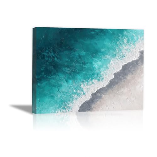 Tableau paysage océan bleu 40x60cm encadré pour habiller facilement un mur vide
