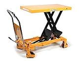 mesa elevadora hidraulica manual La HBM 1000 kg. Mesa de trabajo móvil / mesa elevadora se entrega por defecto: pedal de elevación. Pedal de mano para bolsos. 2 ruedas giratorias con freno. Protección contra caídas.