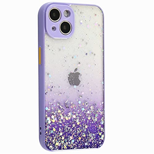 Stilluxy Compatible with iPhone 13 Case Phone13 Luxury Phone Cover Bling Glitter Ultra Thin Slim for Women and Girl 2021 New 6.1 inch (Purple)