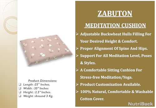 Image of Meditation | Yoga | Cushion | (Zabuton Mat) | Filled with Buckwheat Hulls |