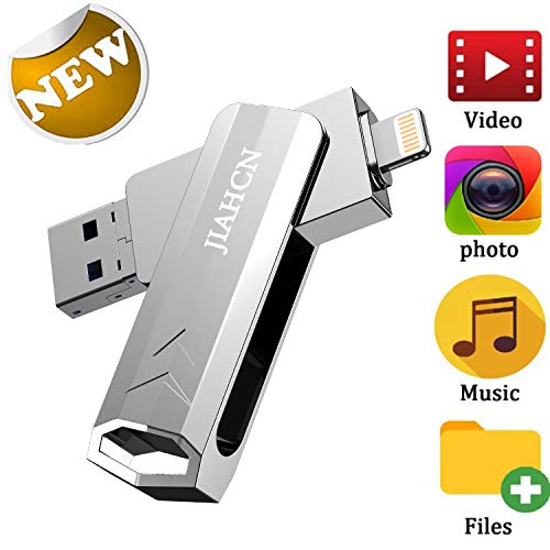 JIAHCN iFlash USB Drive for iPhone iPad 128GB USB Flash Drive for iPhone
