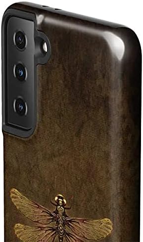 Skinit Pro Phone Case Compatible with Samsung Galaxy S21 FE - Tate and Co. Steampunk & Gear Dragonfly Design Brown