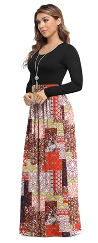 Image of VIISHOW Women's Long Sleeve Loose Plain Maxi Dresses Casual Long Dresses with Pockets
