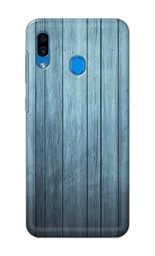 Image of Printed Hard Back Cover Case for Samsung Galaxy A20 | Samsung Galaxy M10s Back Cover (Wooden Blue) -702
